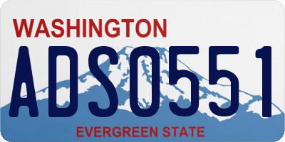 WA license plate ADS0551
