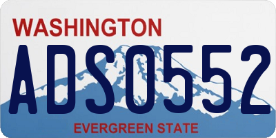 WA license plate ADS0552