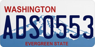 WA license plate ADS0553