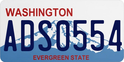 WA license plate ADS0554