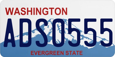 WA license plate ADS0555