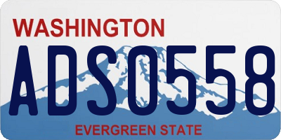 WA license plate ADS0558