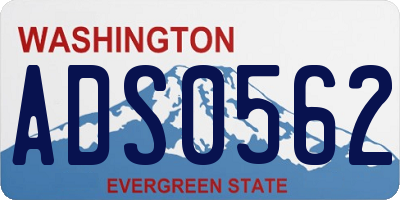 WA license plate ADS0562