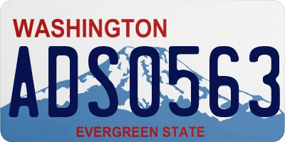 WA license plate ADS0563