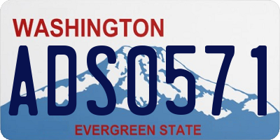 WA license plate ADS0571