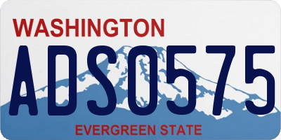 WA license plate ADS0575