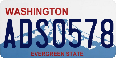 WA license plate ADS0578