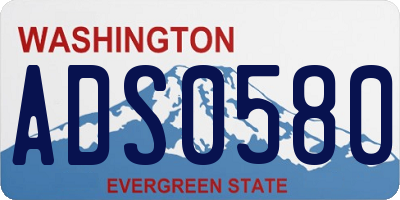 WA license plate ADS0580