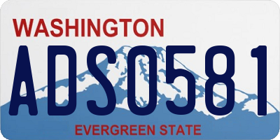 WA license plate ADS0581
