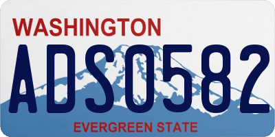 WA license plate ADS0582