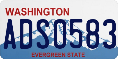 WA license plate ADS0583