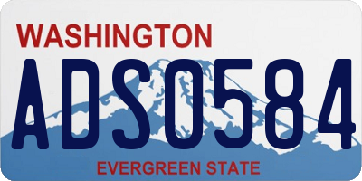 WA license plate ADS0584