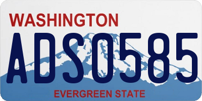 WA license plate ADS0585