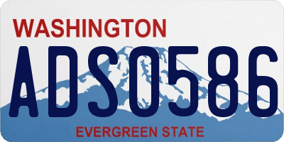 WA license plate ADS0586