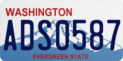 WA license plate ADS0587