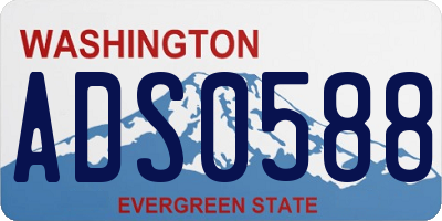 WA license plate ADS0588