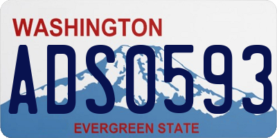 WA license plate ADS0593