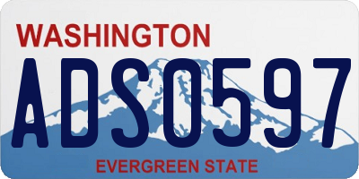 WA license plate ADS0597