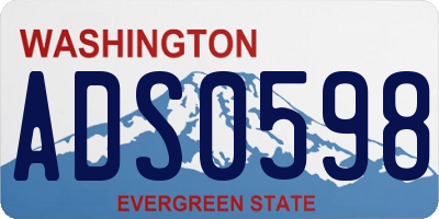 WA license plate ADS0598