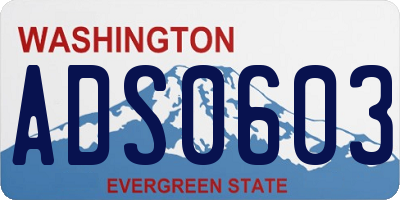 WA license plate ADS0603