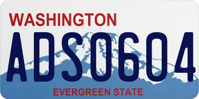 WA license plate ADS0604