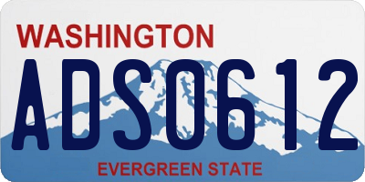 WA license plate ADS0612