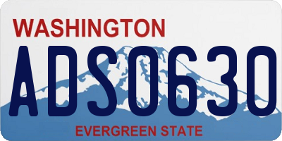 WA license plate ADS0630
