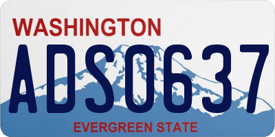 WA license plate ADS0637