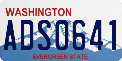 WA license plate ADS0641