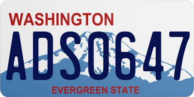 WA license plate ADS0647