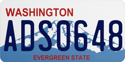 WA license plate ADS0648