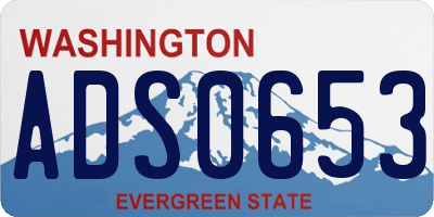 WA license plate ADS0653
