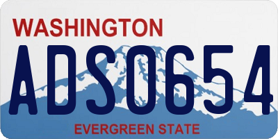 WA license plate ADS0654