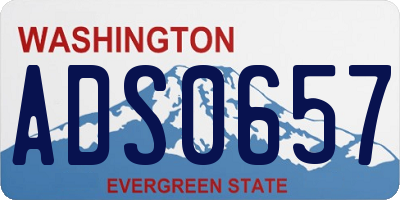 WA license plate ADS0657