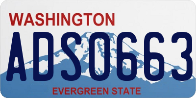 WA license plate ADS0663