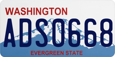 WA license plate ADS0668