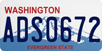 WA license plate ADS0672