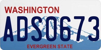 WA license plate ADS0673