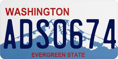 WA license plate ADS0674