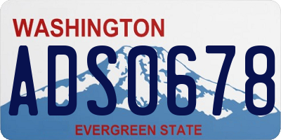 WA license plate ADS0678