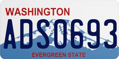 WA license plate ADS0693
