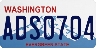 WA license plate ADS0704