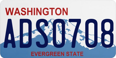 WA license plate ADS0708