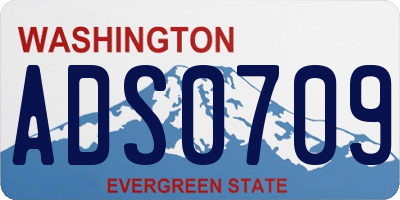 WA license plate ADS0709