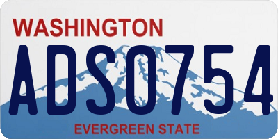 WA license plate ADS0754