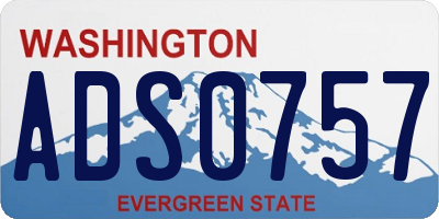 WA license plate ADS0757