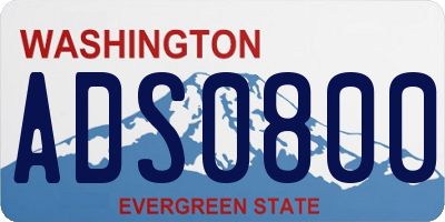 WA license plate ADS0800