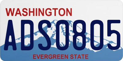 WA license plate ADS0805
