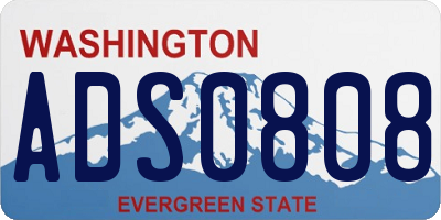 WA license plate ADS0808