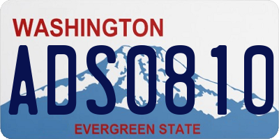 WA license plate ADS0810